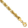 14K 9 inch 6.5mm Diamond-cut Rope with Fancy Lobster Clasp Chain