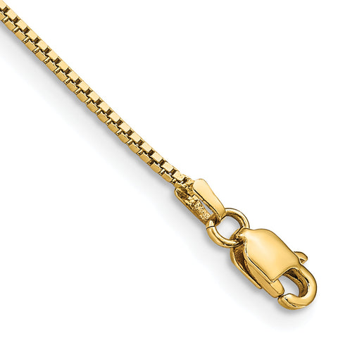 10k .95mm Box Chain Anklet