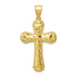 10K Diamond-cut Cross Pendant