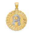 10K D/C w/Rhodium Jesus Face Pendant