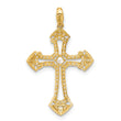 10K Polished CZ Fancy Cross Pendant