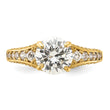 10K Polished CZ Center and Side Stones Ring