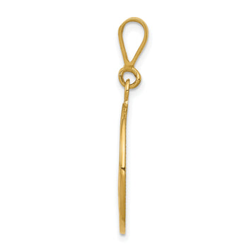 10k Polished & Satin Angel Pendant