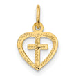 10k Cross in Heart Charm