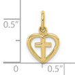 10k Cross in Heart Charm