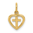 10k Cross in Heart Charm