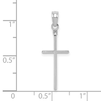 10K White Gold Polished Cross Pendant