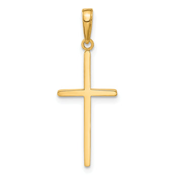 10K Polished Cross Pendant