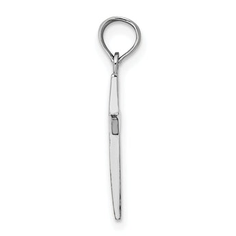 10k White Gold Polished Cross Pendant