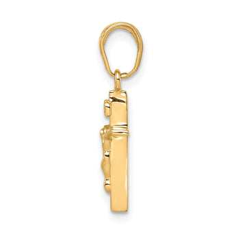 10K Small INRI Crucifix Pendant