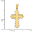 10K Lace Trim Cross Pendant