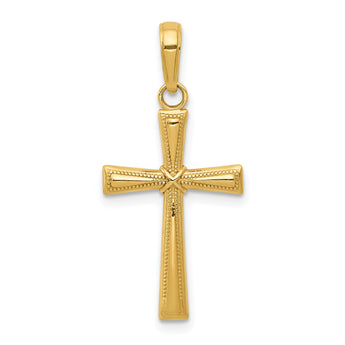 10K Diamond-cut X Cross Pendant