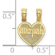 10K Reversible Break apart Mizpah Heart Pendant