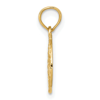 10K Star of David in Circle Frame Pendant