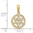 10K Star Of David And Chai In Circle Pendant