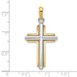 10k Two-tone Cross Pendant