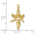 10k  3D Polished Solid Angel Pendant