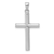10k White Gold Polished Cross Pendant