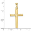 10K Polished Cross Pendant