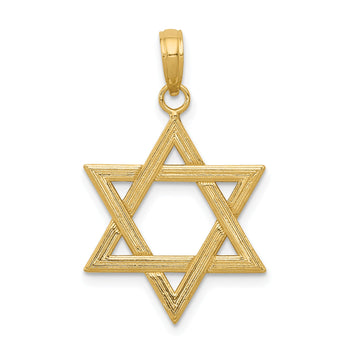 10K Polished Star of David Pendant