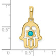 10k Turquoise Chamseh Pendant