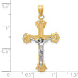 10K Two-tone Diamond-cut Crucifix Pendant