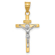 10K Two-tone INRI Crucifix Pendant