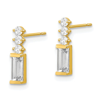 10K Polished CZ Earrings