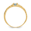 10k Madi K 3mm Aquamarine Birthstone Baby Ring