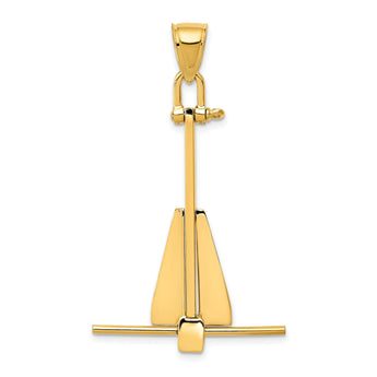 10K  3D Moveable Anchor Pendant