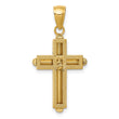 10K Gold Polished Beveled Stick Cross W/Frame Pendant