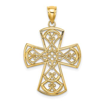 10K Filigree Cross Charm