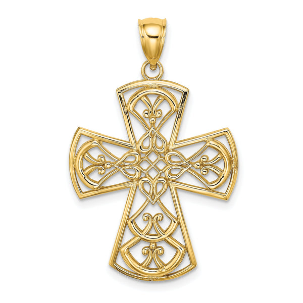 10K Filigree Cross Charm