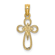 10K Cut-Out Cross w/ Small Interior Cross Charm