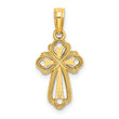 10K Cut-Out Polished Textured Cross Charm