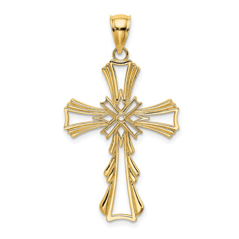 10K Cut-Out w/ Teardrop Sides Cross Charm