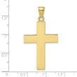10K Polished Large Block Cross w/ Open Back Charm