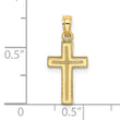 10K 2-D Polished Textured Cross Charm