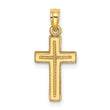 10K 2-D Polished Textured Cross Charm