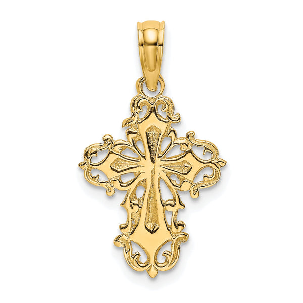 10K Cut-Out Delicate Cross Charm