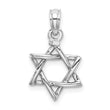 10K White Gold 3-D Polished Star Of David Charm