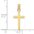 10K Polished Small Cross Charm
