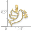 10K Cut-Out Dove with Olive Branch Charm