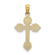 10K Polished and Textured Fancy Cross Charm