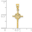 10K 2-D Starburst Crucifix Charm