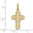 10K Textured w/ Lace Trim Cross Charm