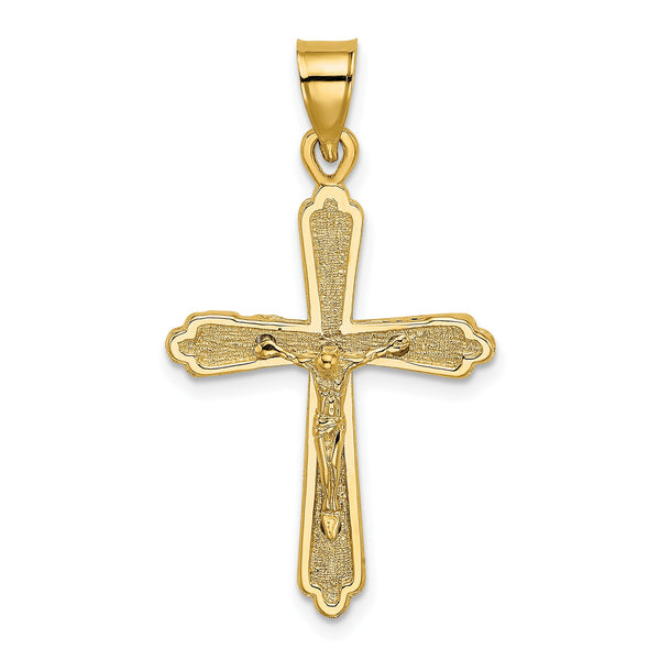 10K Textured Crucifix Charm