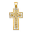 10K Textured Crucifix w/ Frame Charm
