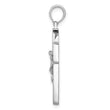 10K White Gold Textured Crucifix w/ Frame Charm