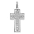10K White Gold Textured Crucifix w/ Frame Charm